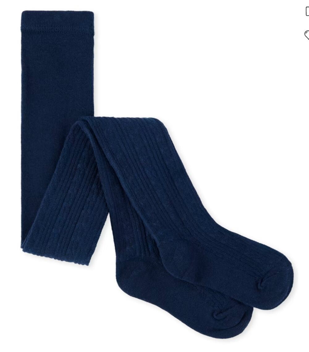 The Children's Place Girls Cable Knit Tights in Navy, Size 12-14
